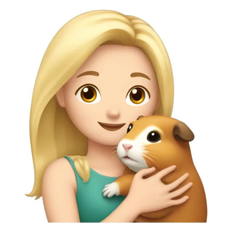 Blonde Woman hugging a guineapig sticker