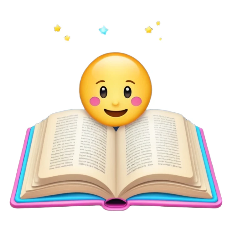 open book with sparkles story time emoji sticker
