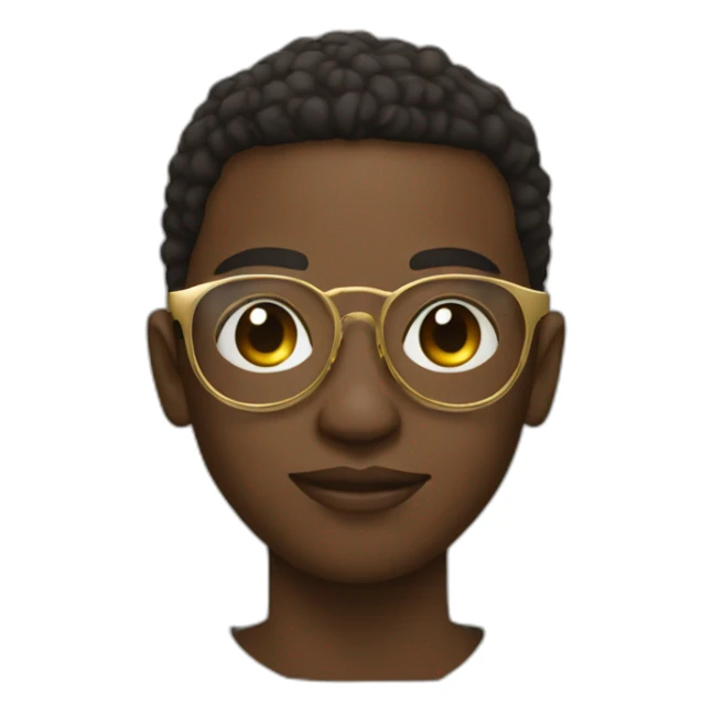 African young man in round gold glasses sticker