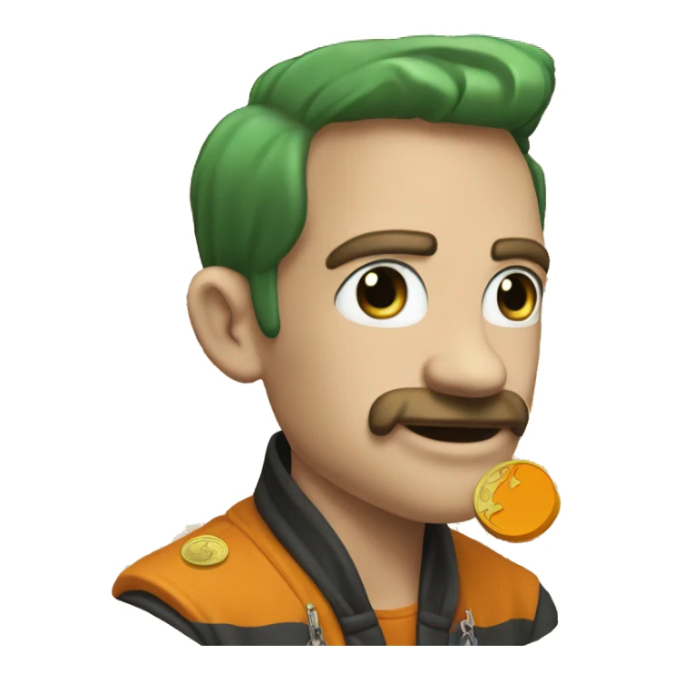 Modify 🤑 with bitcoin logo and color for the tongue sticker