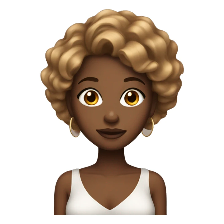 glamorous black girl with light brown hair sticker