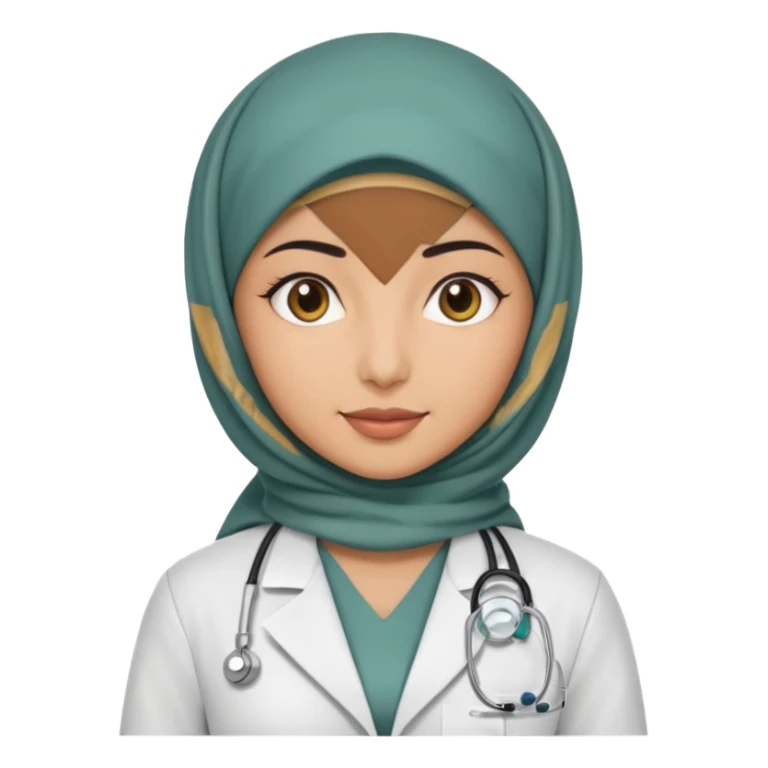 hijab woman doctor, half body sticker