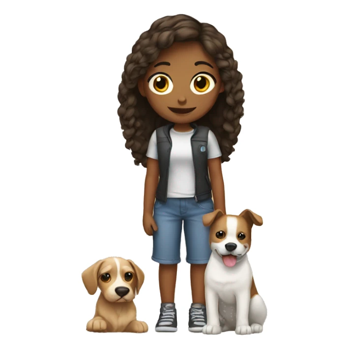 Girl with dog  sticker
