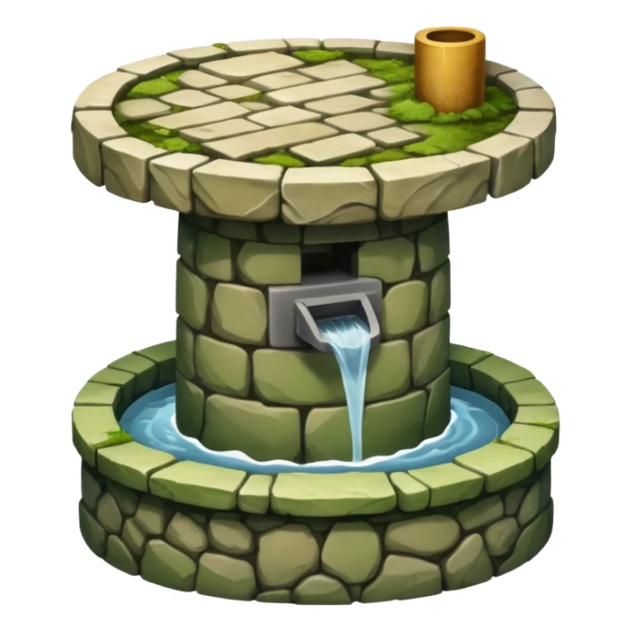 a water well made out of stone sticker