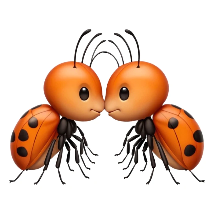 Two little bug cute, Kiss, message "Te amo mi bichin" sticker