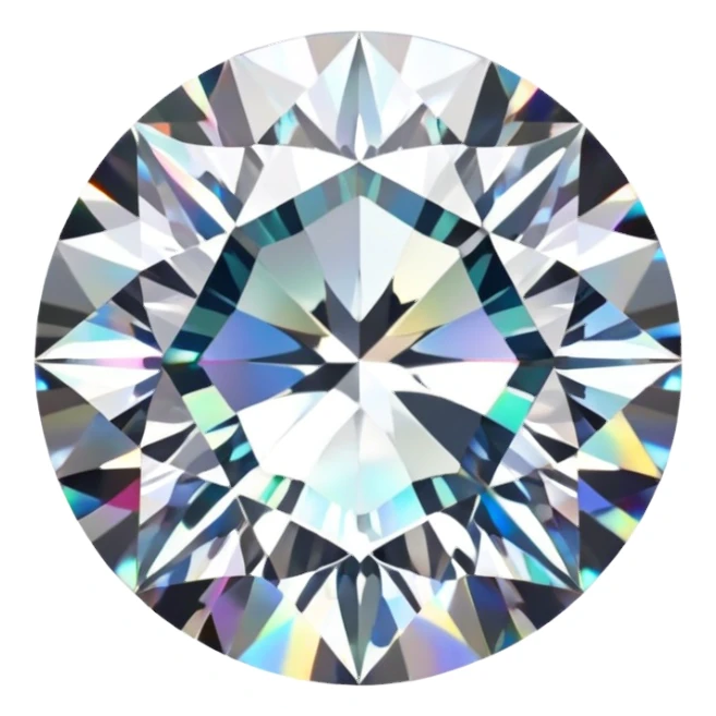 Make it 3D emoji style: add a silver jewelry setting to the round cut white diamond with holographic shine and sparkles sticker
