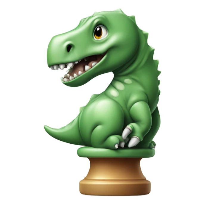 dinosaur holding an elephant chess piece in its paw sticker
