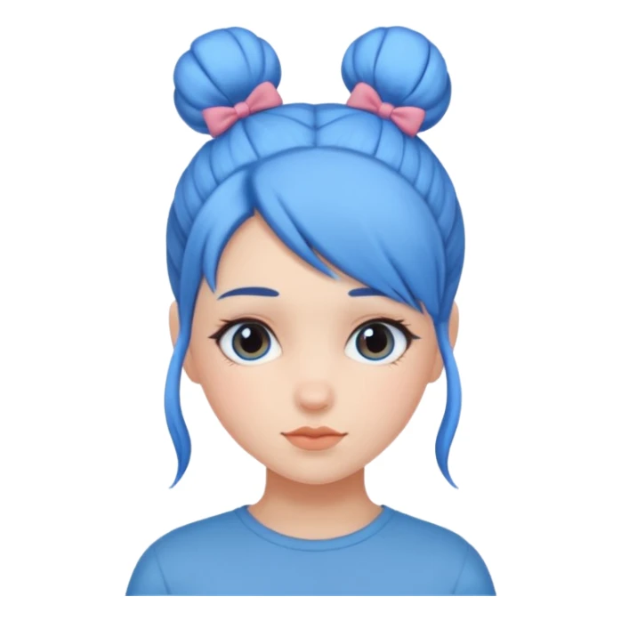 a girl with blue bun hair sticker