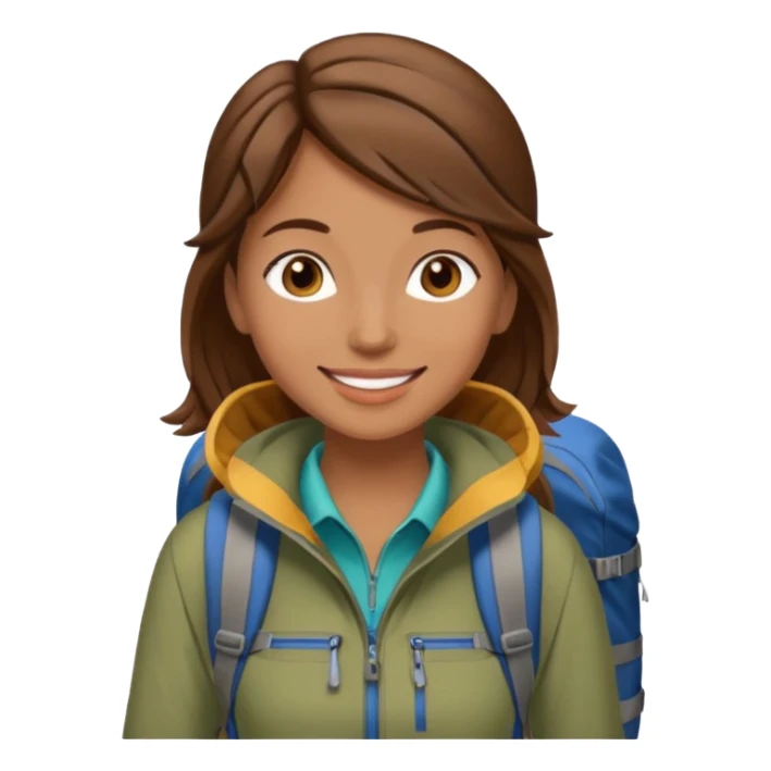 woman hiking  brown hair sticker