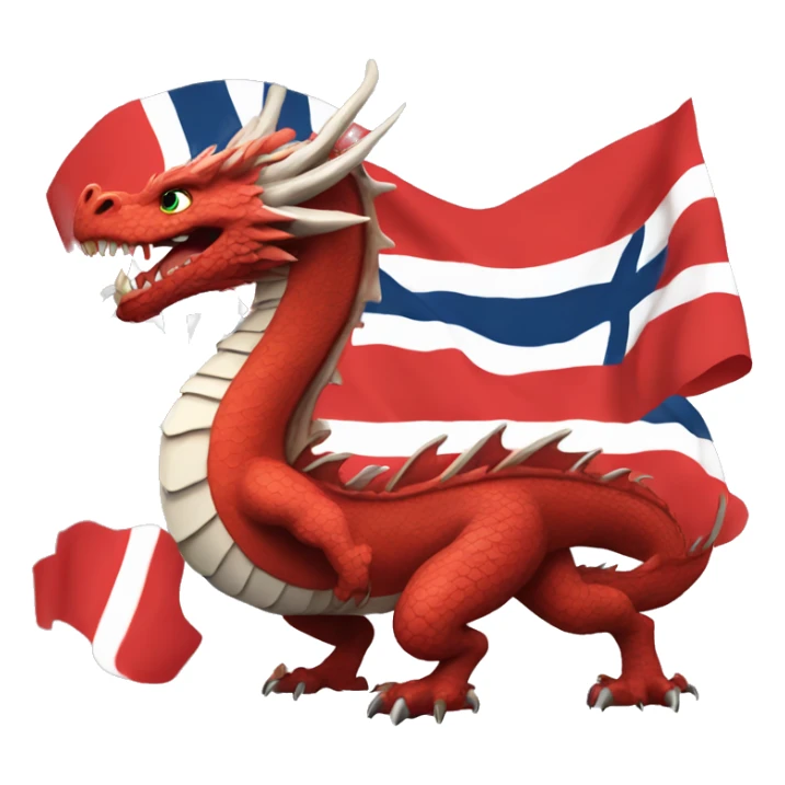 Dragon of the flag of Norway sticker