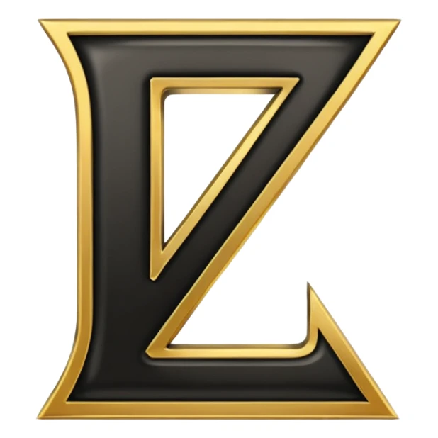letter Z in black and gold sticker