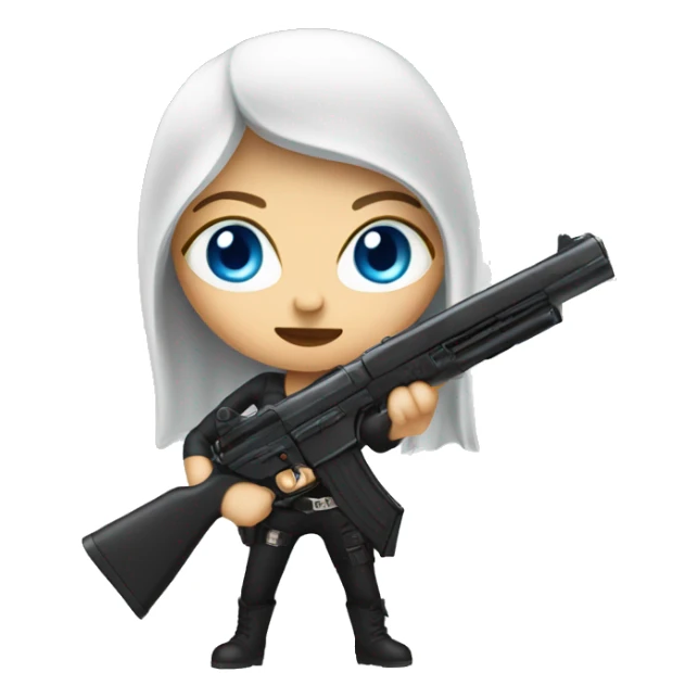 Female A blue eyed assassin with a gun sticker