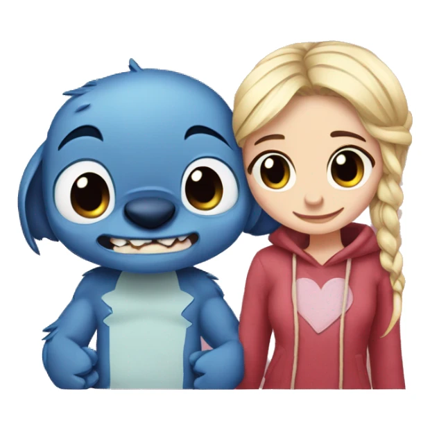 Stitch and his girlfriend in love  sticker