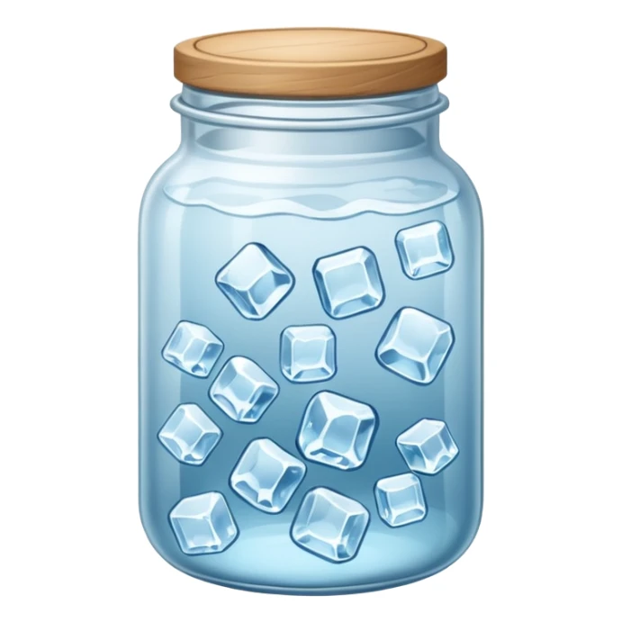 SLIM ICE JAR WITH LOTS OF ICE WITHOUT CAP ON sticker