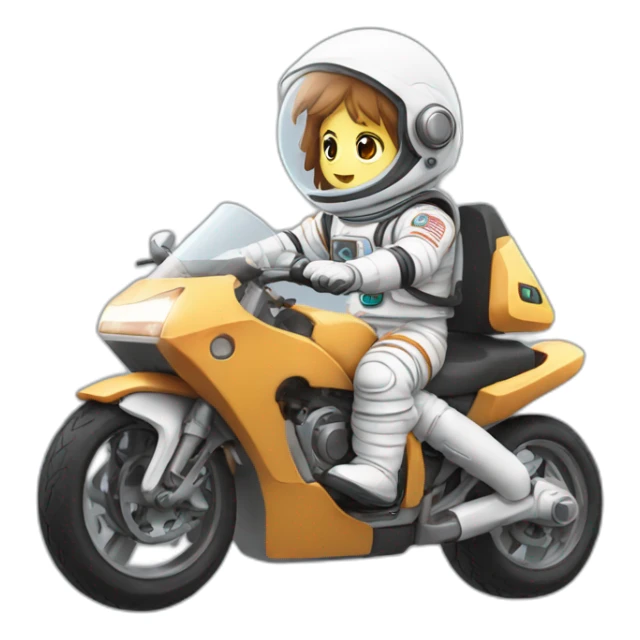 Astronaut driving a car with cycle on top anime sticker
