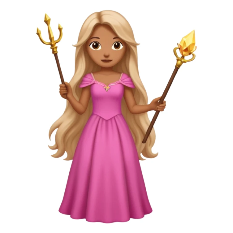 beautiful-haired in pink woman with a wand sticker