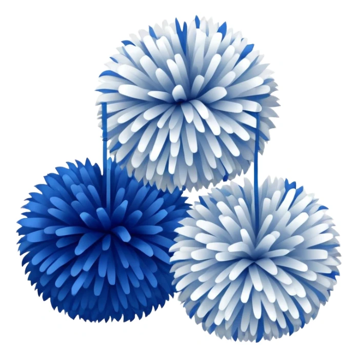 2 blue and white cheer poms sticker