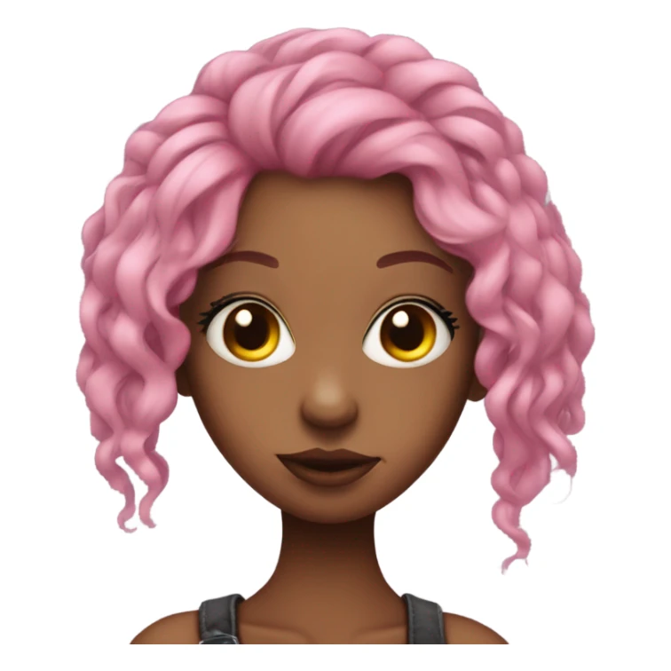 girl with pink hair, eyeliner and a septum ring sticker
