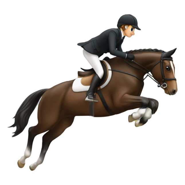 Hunter jumper horse going over a fancy jump sticker