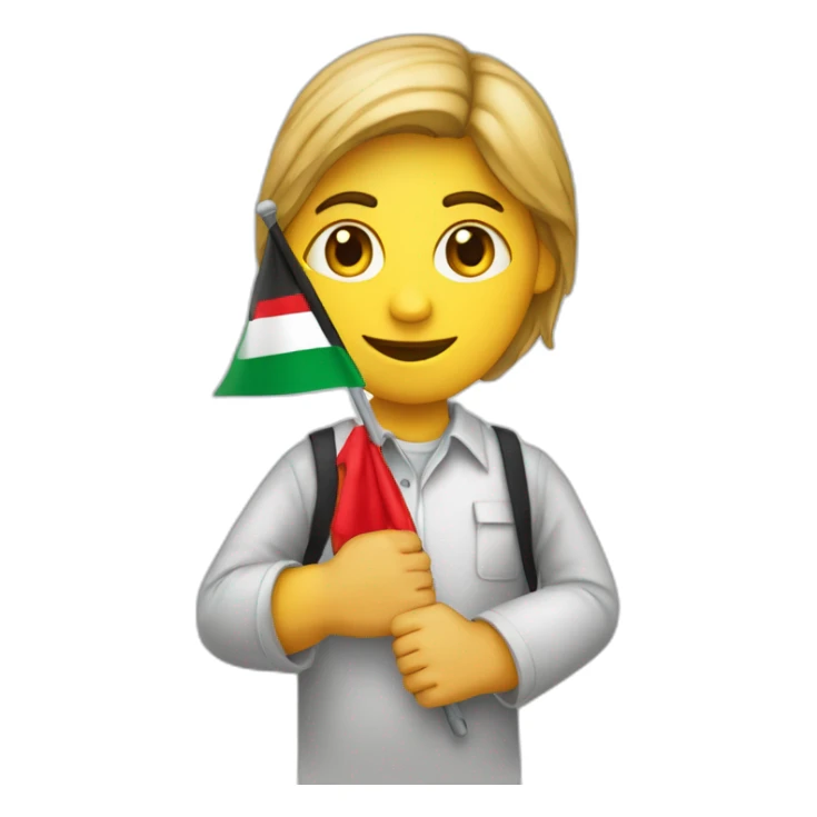une personne avec le drapeau de la palestine dans les mains sticker