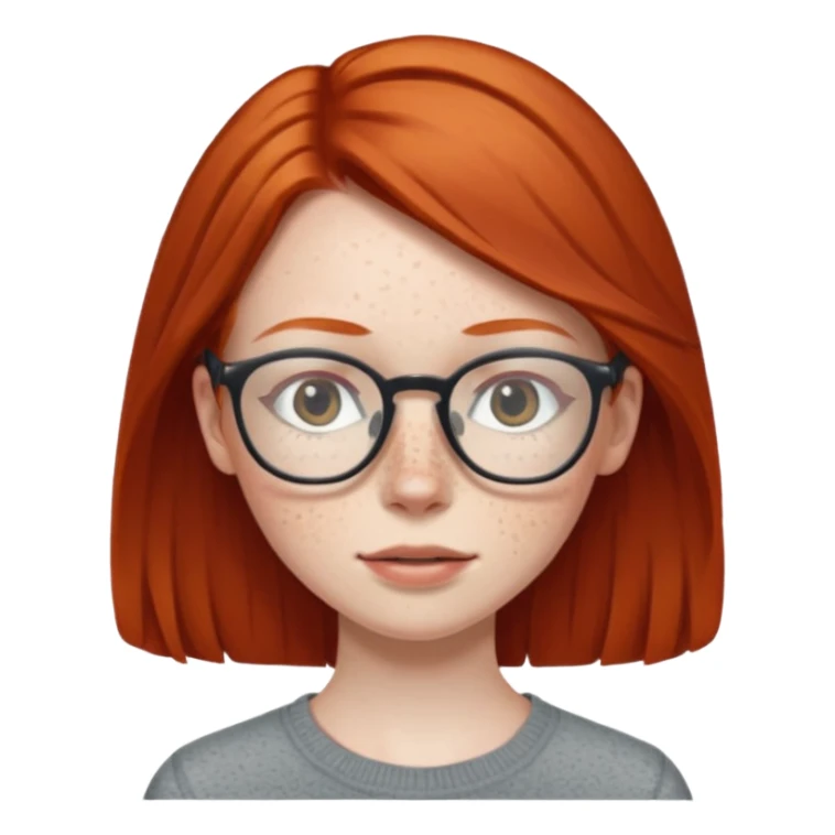 Skinny red head with glasse sticker