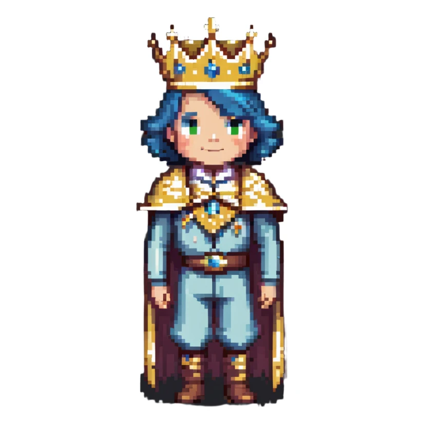 prince with crown and regal clothing sticker