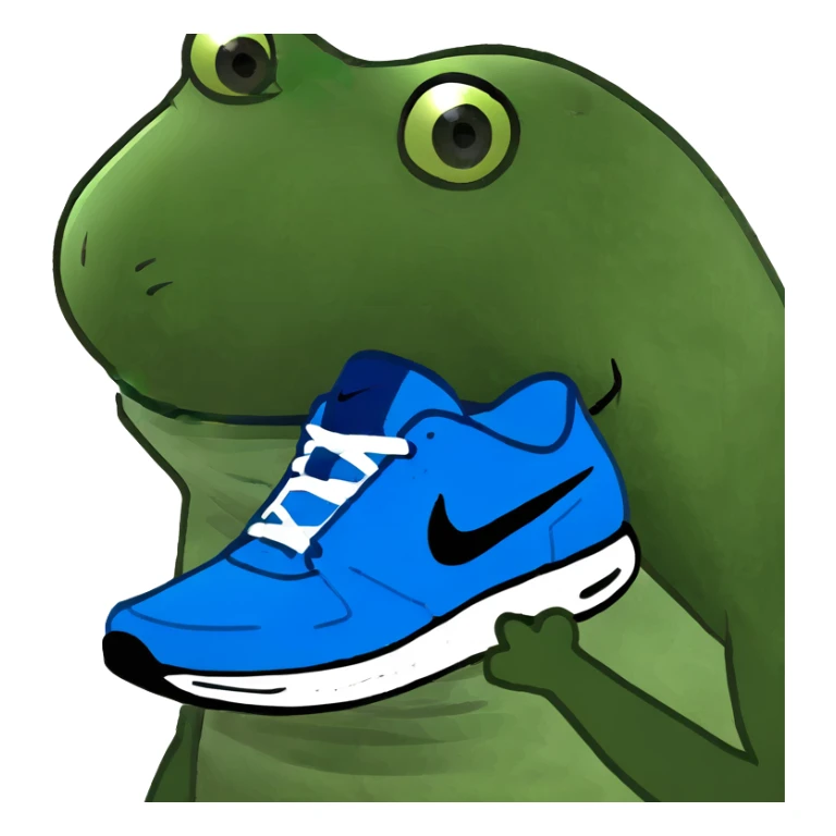 Tiburon con tenis nike azules  sticker