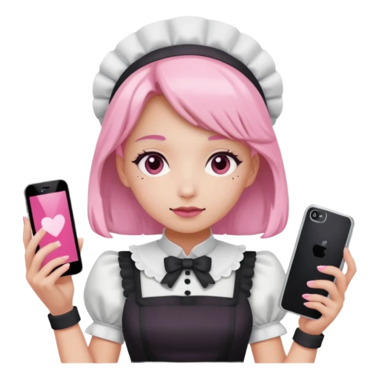 mix light pink dark pink and white girly phone maid sticker