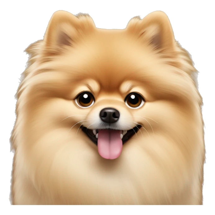 Beige Pomeranian with his tongue out  sticker