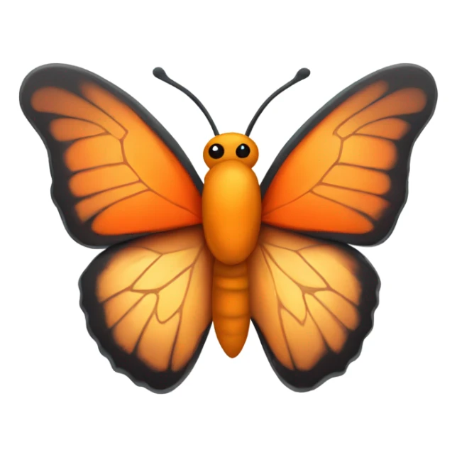 Butterfly with wings with many shades of orange color sticker