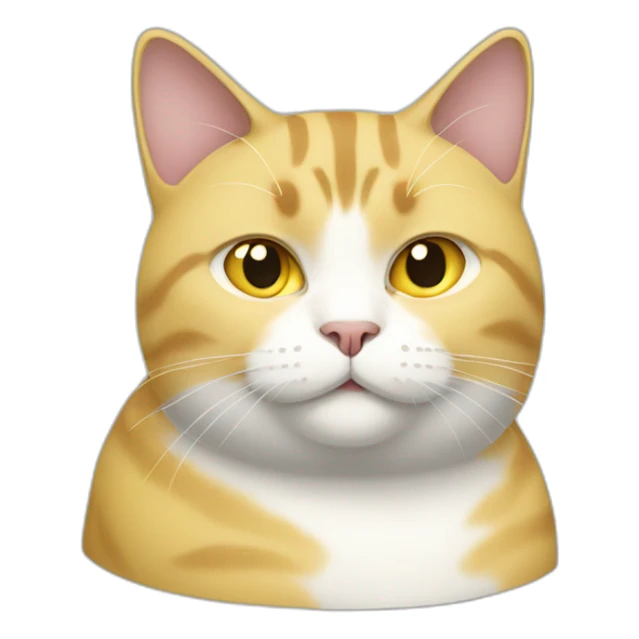 yellow, grey, and white fat female cat sticker