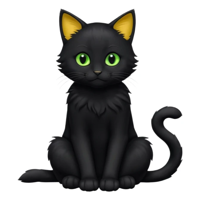 Chat noir peinture mignon assise peinture sticker