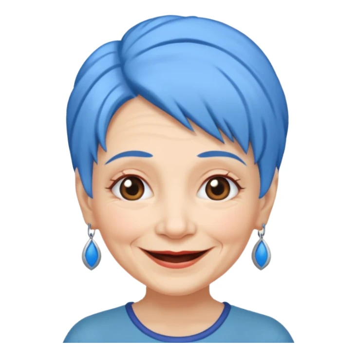 nlue hair old woman sticker