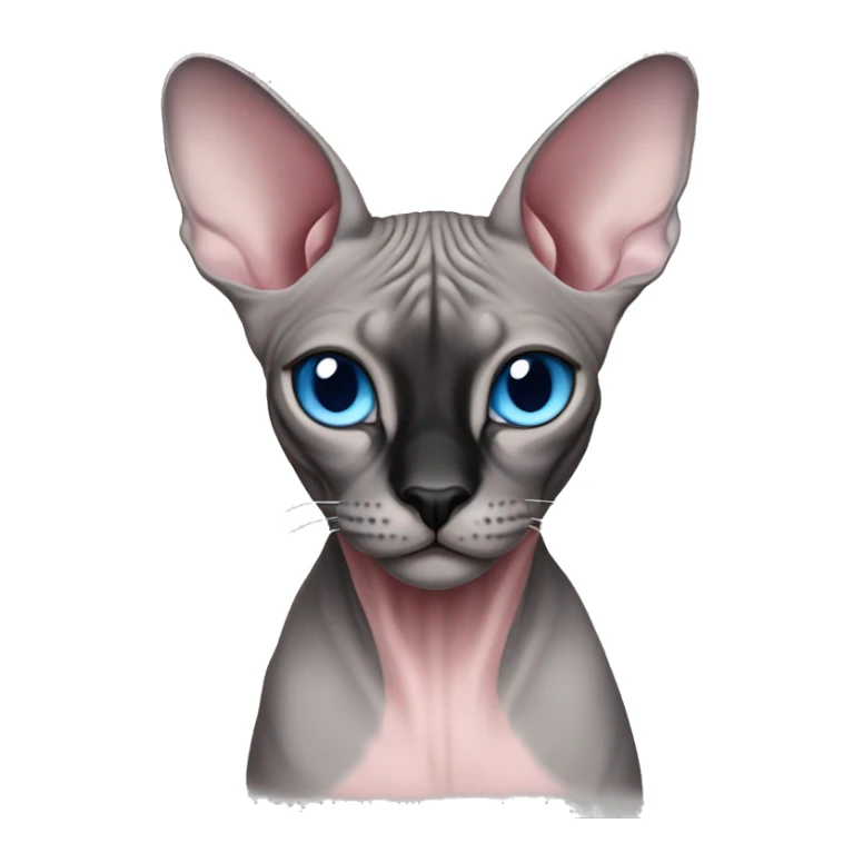Pink grey sphynx cat blue eyes and black nose  sticker