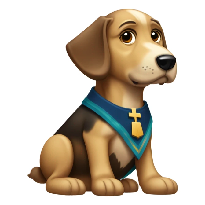 Perra pastor aleman sentado y simpatico sticker