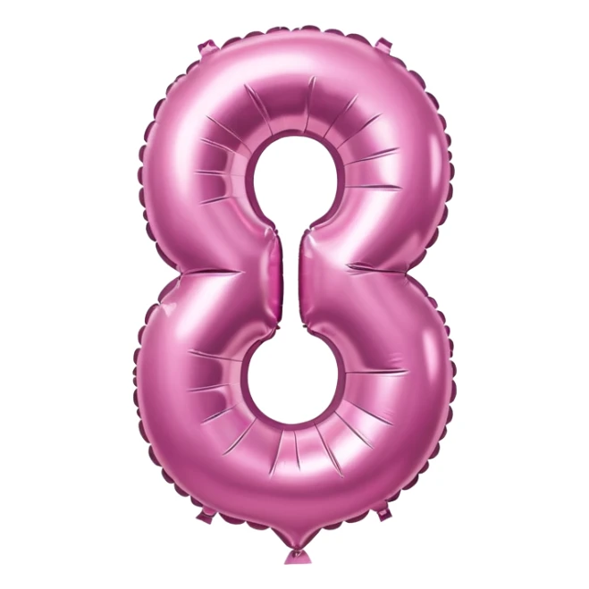 Pink foil balloon in the shape of a number 6 sticker