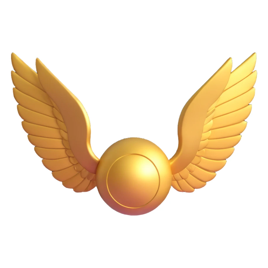 golden snitch with wings sticker