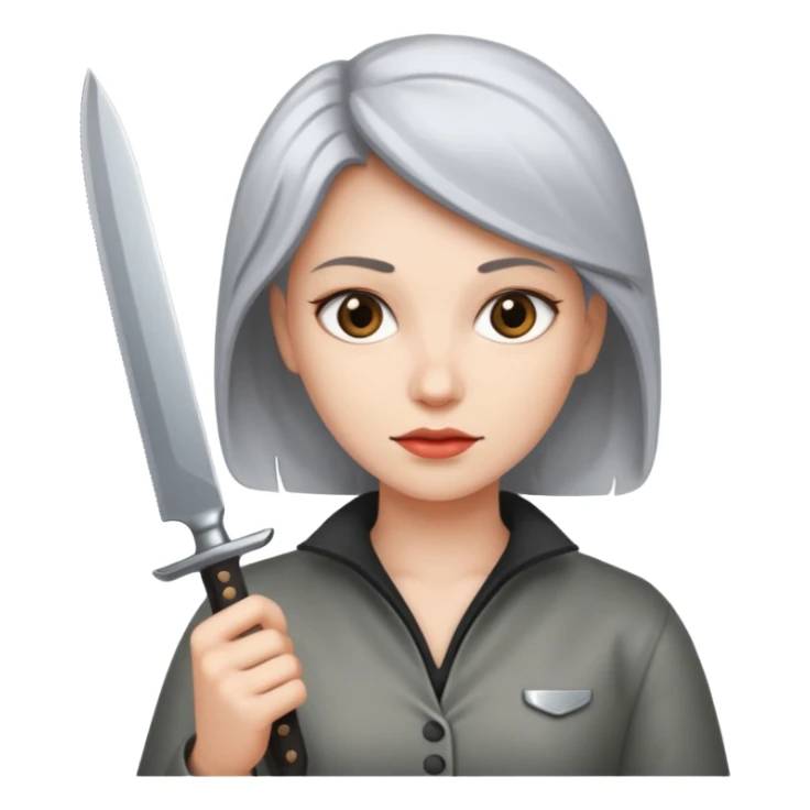 Woman with a knife sticker
