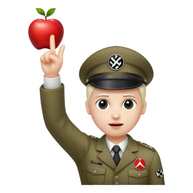 Apple person emoji doing a nazi salute sticker