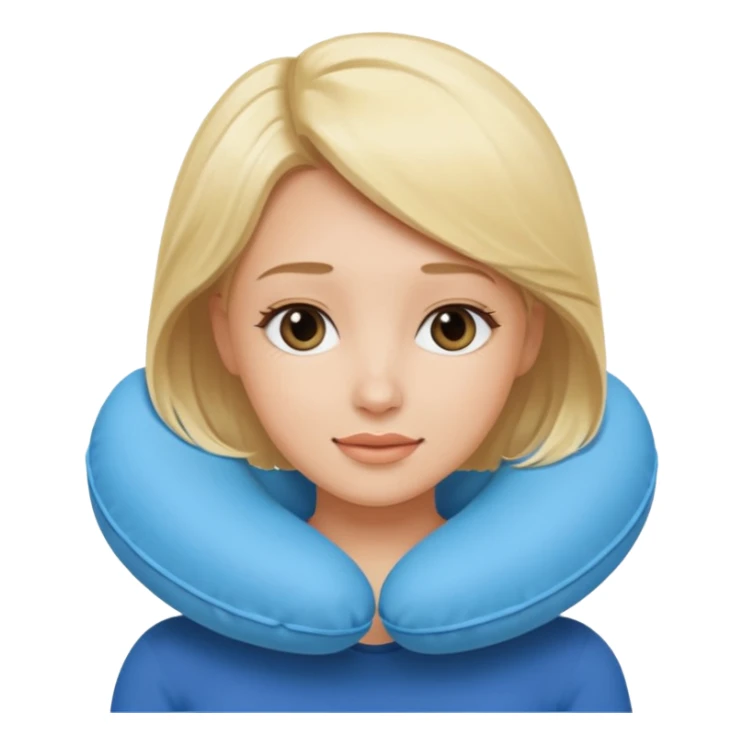 blonde woman using travel pillow  sticker