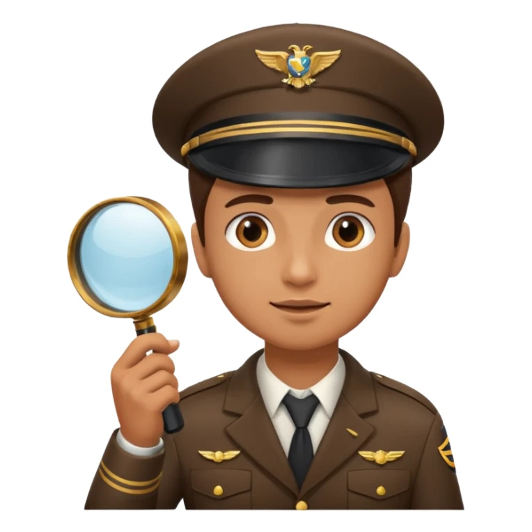 pilot holding a magnifying glass sticker