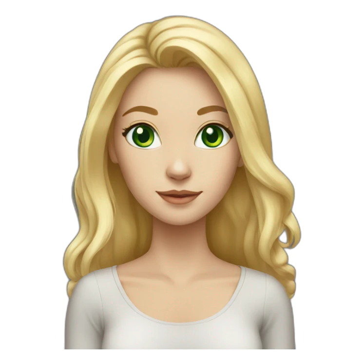 Cat female blonde long hair green eyes sticker