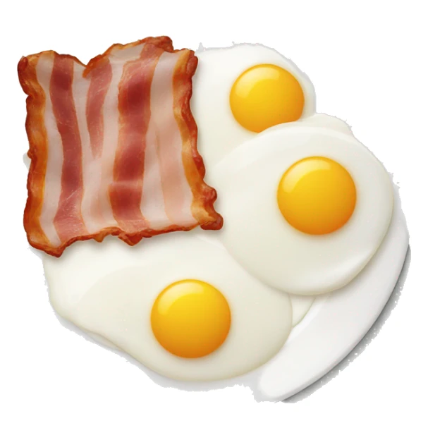 Bacon and eggs on a plate emoji sticker