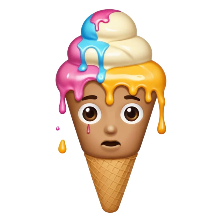 A person getting a ice cream but the ice cream is corrupted  sticker