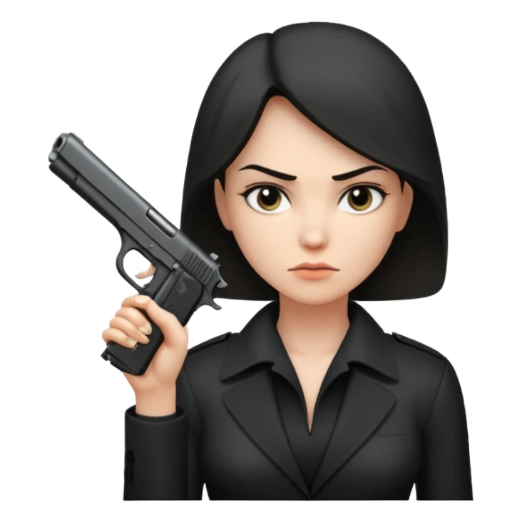 woman hitman with pistol sticker