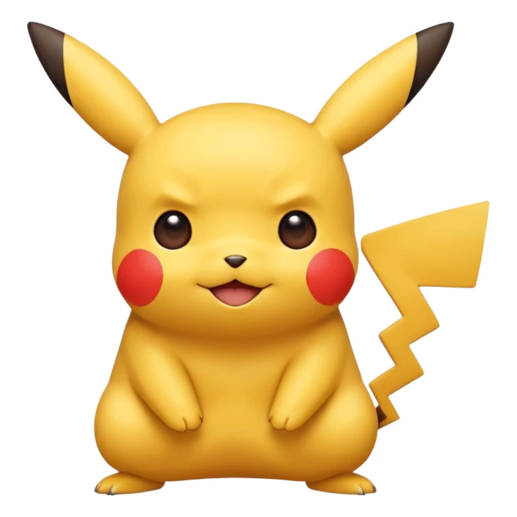pikachu inspired by pokemon, cute and expressive, yellow with red cheeks, simple and bold design sticker