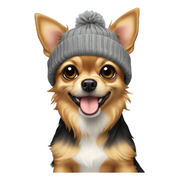 Yorkie chihuahua mix with toque with more fur sticker