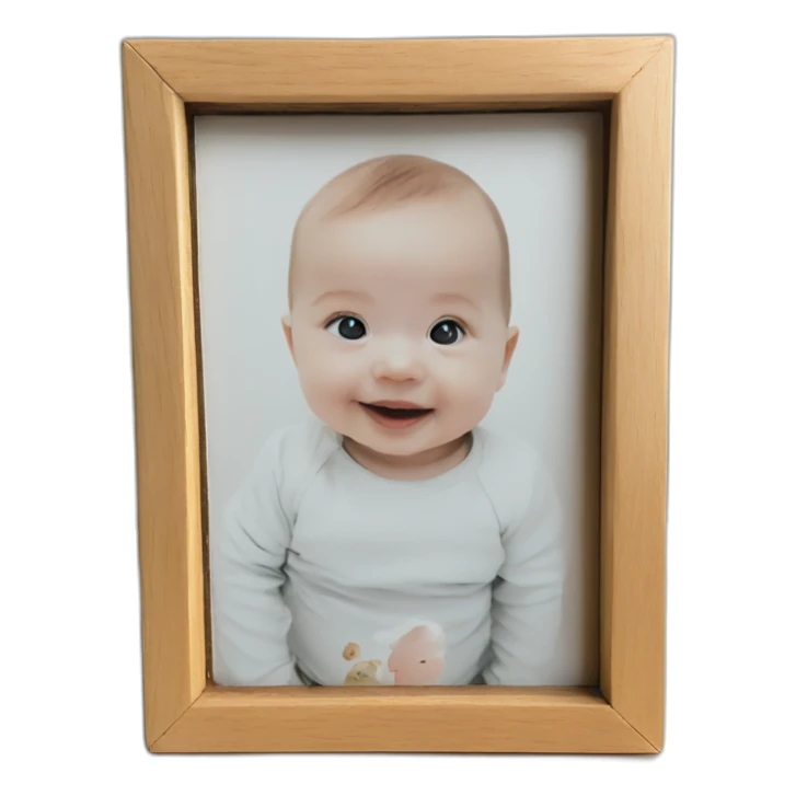 babyphoto-in-woodenphotoframe sticker