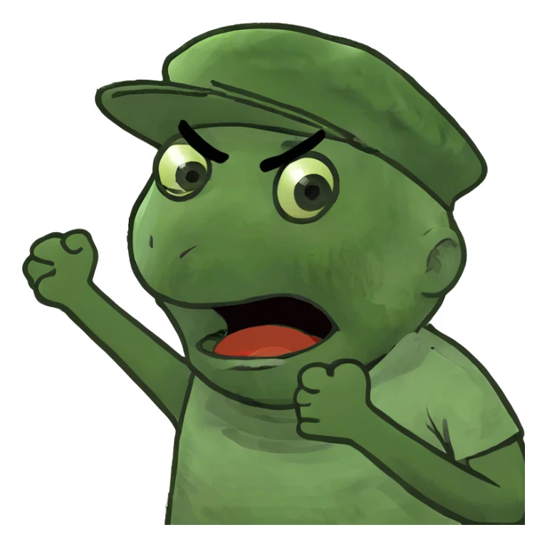 person crossing arms holding neck screaming face sticker