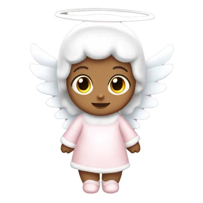 Christmas, white baby angel with light pink, snowy clothes, and bows  sticker
